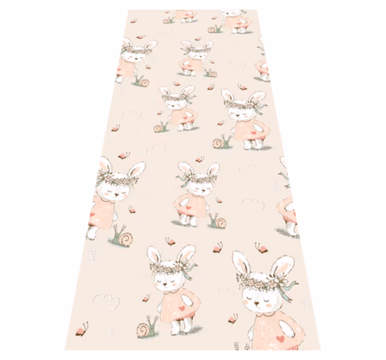 Cute Bunny Characters nursery vinyl carpet - TenStickers