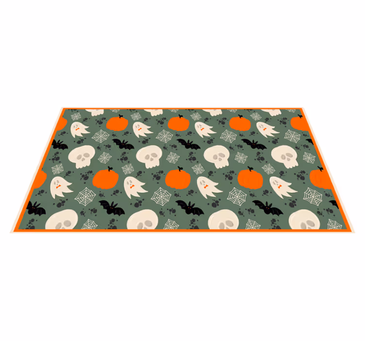 Spooky Pumpkin Pattern halloween vinyl carpet - TenStickers