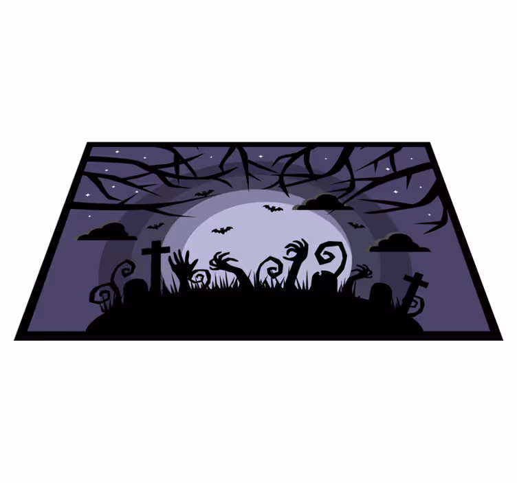 Spooky Graveyard Scene halloween vinyl carpet - TenStickers