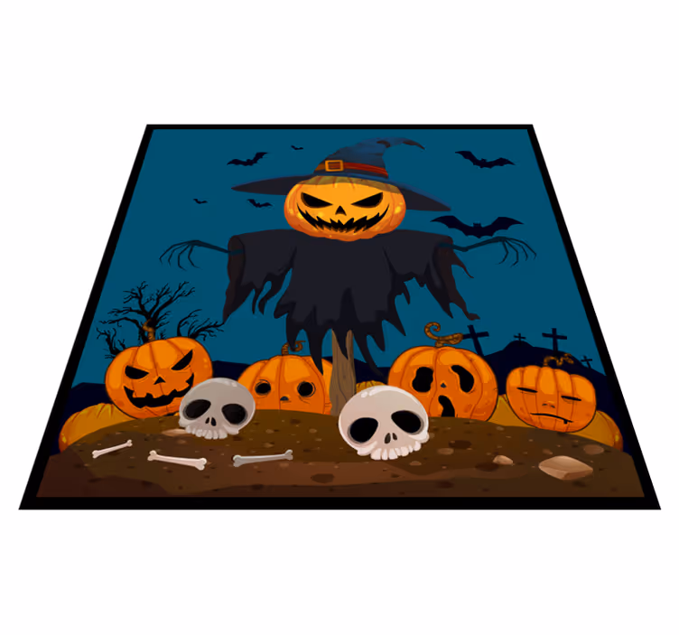 Haunting Pumpkin Scene halloween vinyl carpet - TenStickers