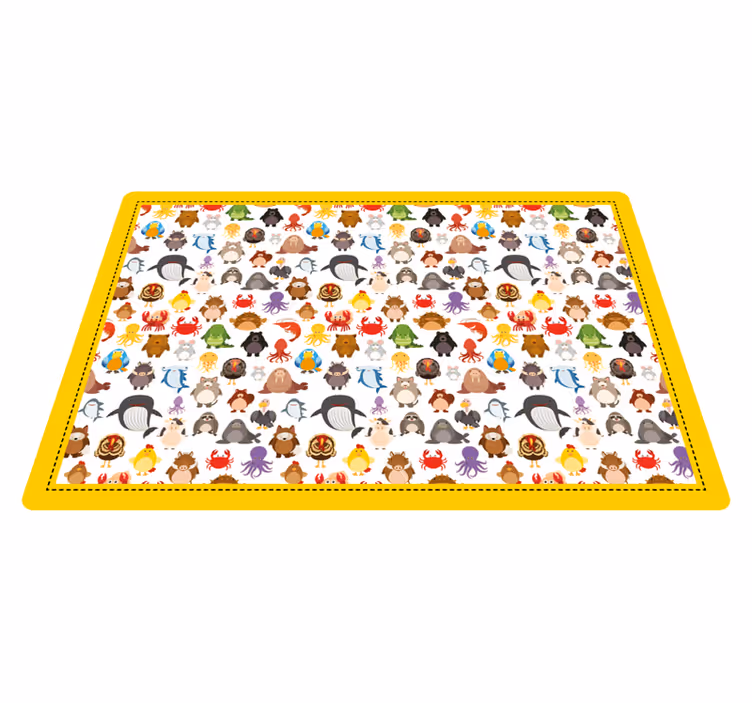 Adorable Creature Figures animal vinyl carpet - TenStickers