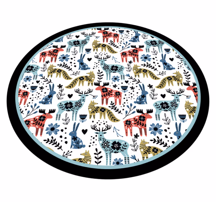 Colorful Animal Patterns nursery vinyl carpet - TenStickers