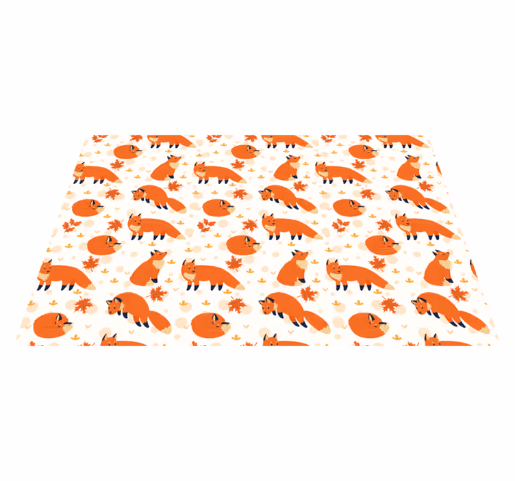 Adorable Fox Patterns nursery vinyl carpet - TenStickers