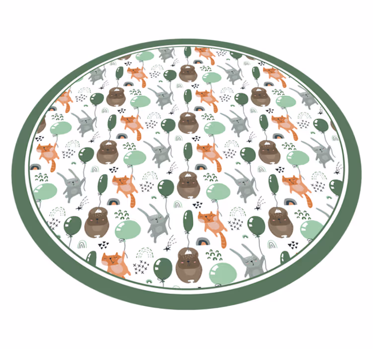 Playful Animal Balloons kids vinyl carpet - TenStickers