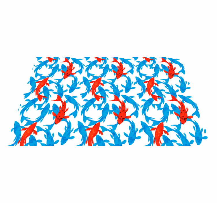 Colorful Koi Fish bathroom vinyl carpet - TenStickers