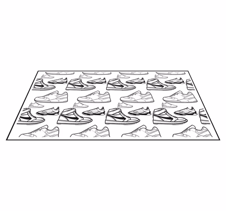 Sneaker Outline Pattern teen vinyl carpet - TenStickers