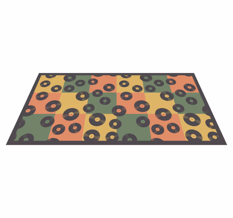 Mosaic vinyl carpet colorful vinyl records - TenStickers