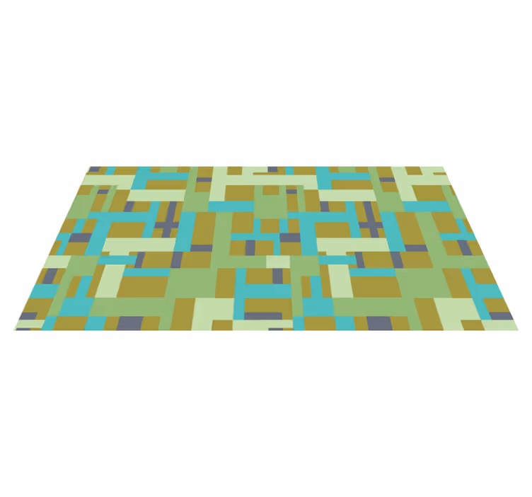 Gren colour segments geometric vinyl carpet - TenStickers