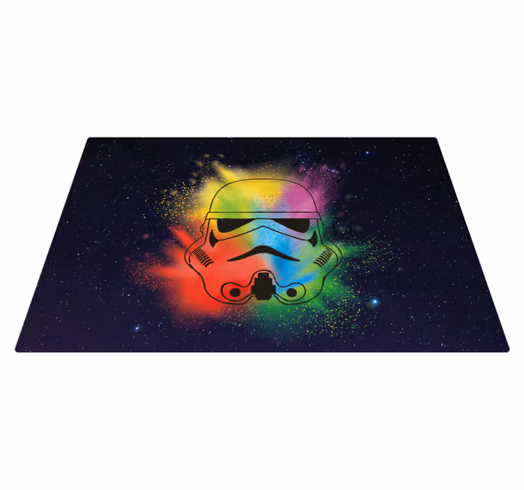 Colorful Stormtrooper Face kids vinyl carpet - TenStickers