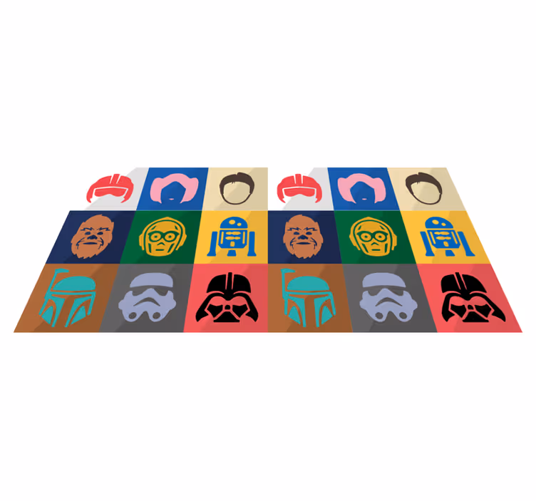 Film character faces teen vinyl carpet - TenStickers