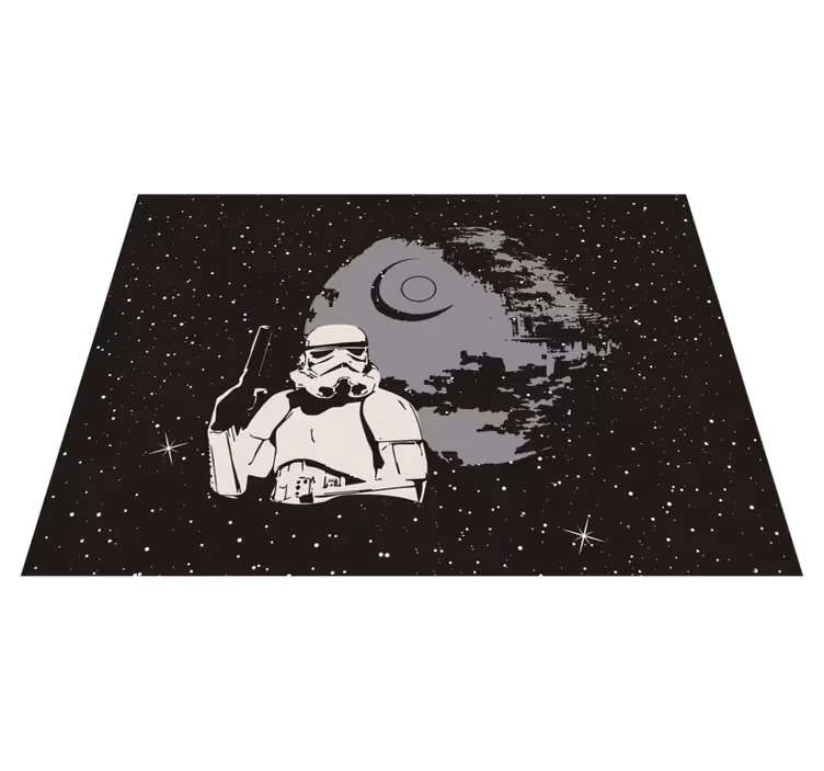 Space Stormtrooper Scene kids vinyl carpet - TenStickers
