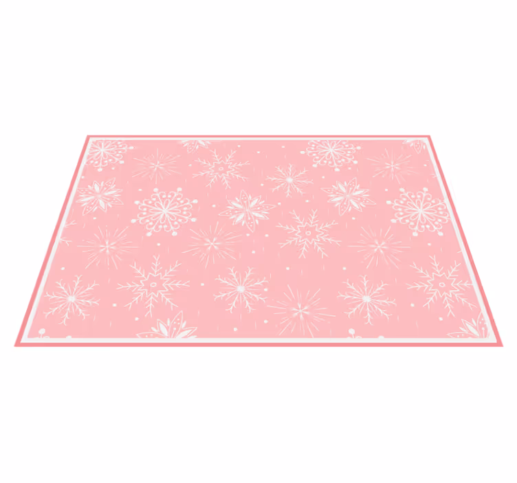 Pink Snowflake Motif Christmas vinyl carpet - TenStickers