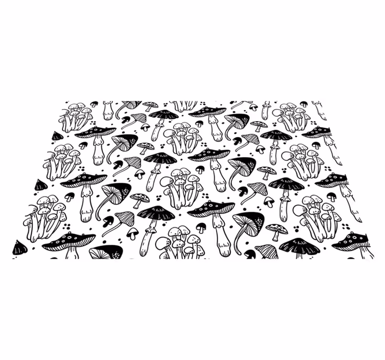 Mushroom Motif nature vinyl carpet - TenStickers