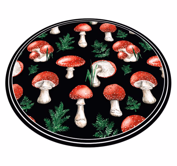 Mushroom forest motif nature vinyl carpet - TenStickers