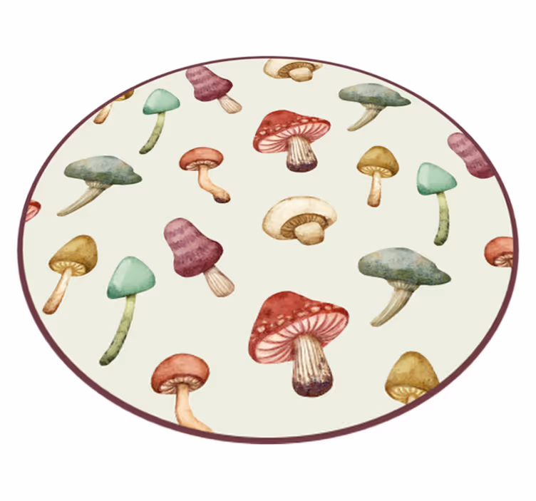 Mushroom Illustrations nature vinyl carpet - TenStickers