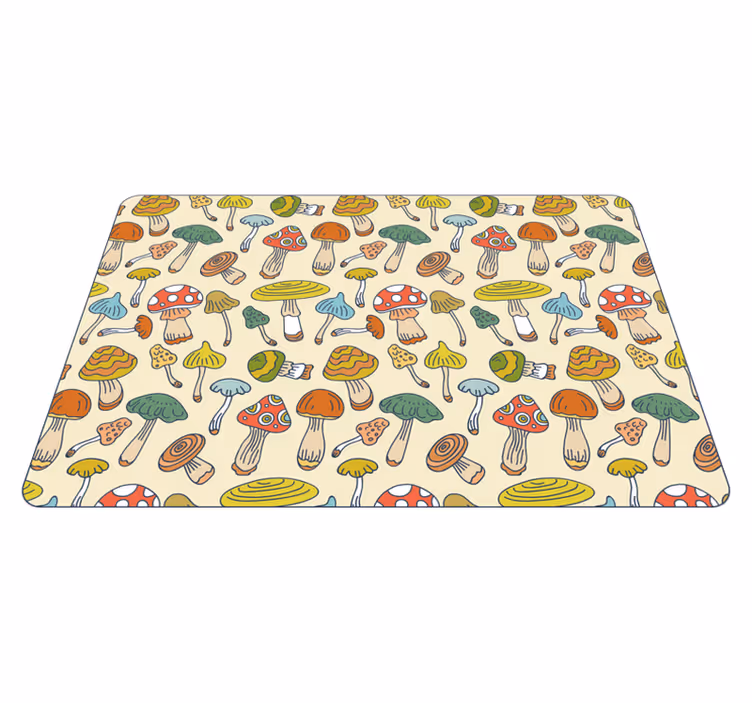 Lively Mushroom Illustration kitchen vinyl carpet - TenStickers
