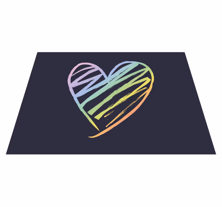 Rainbow heart teen vinyl carpet - TenStickers