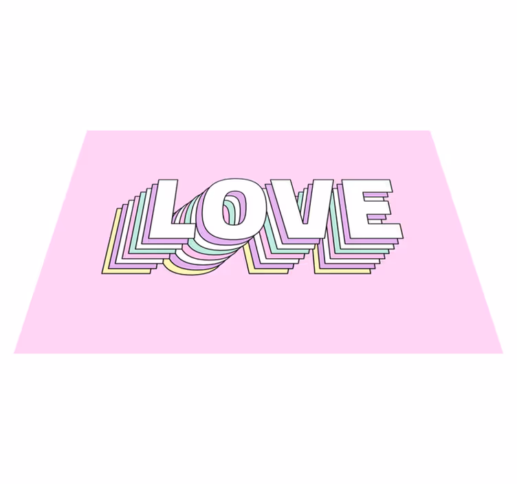 Love Typography Display custom vinyl carpet - TenStickers