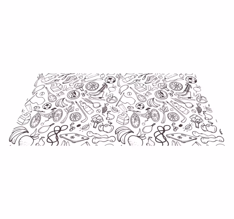 Active Lifestyle Icons kids vinyl carpet - TenStickers
