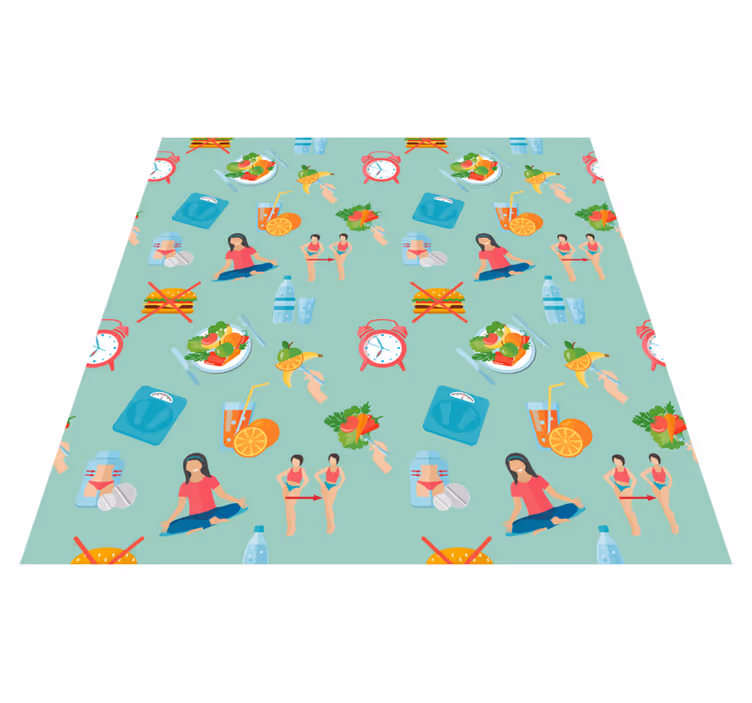 Healthy Lifestyle Icons kids vinyl carpet - TenStickers