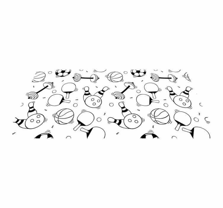 Active Sports Icons game vinyl carpet - TenStickers