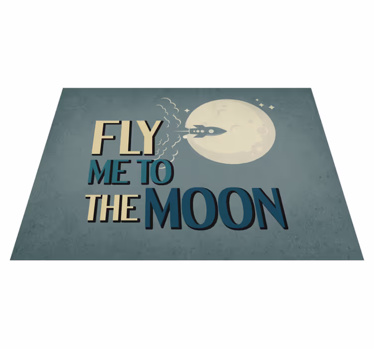 Rocket to Moon minimalist vinyl carpet - TenStickers