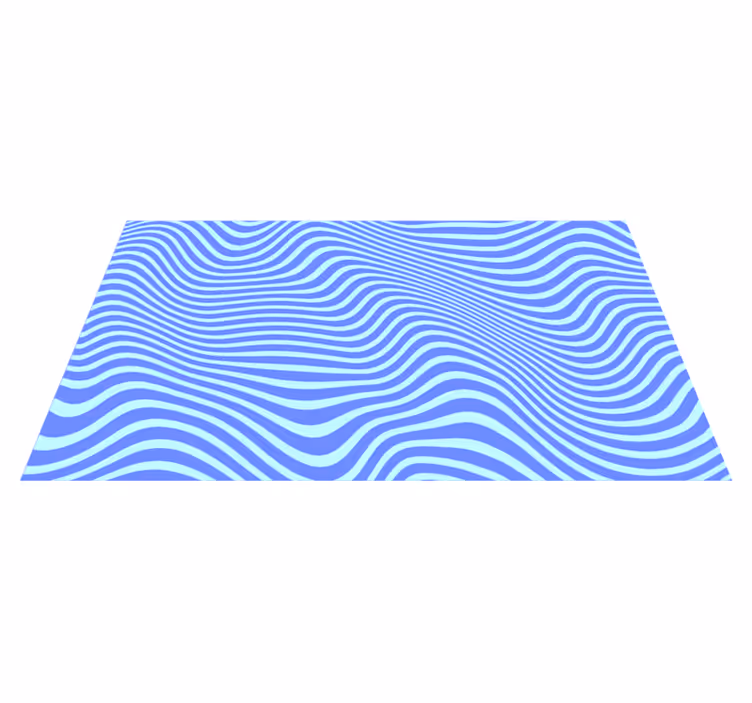 Flowing Blue Waves geometric vinyl carpet - TenStickers