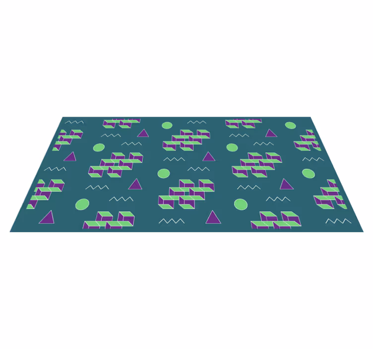 Colorful block shapes vintage vinyl carpet - TenStickers