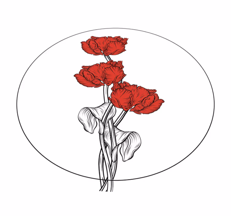 Red Floral Arrangement bathroom vinyl carpet - TenStickers