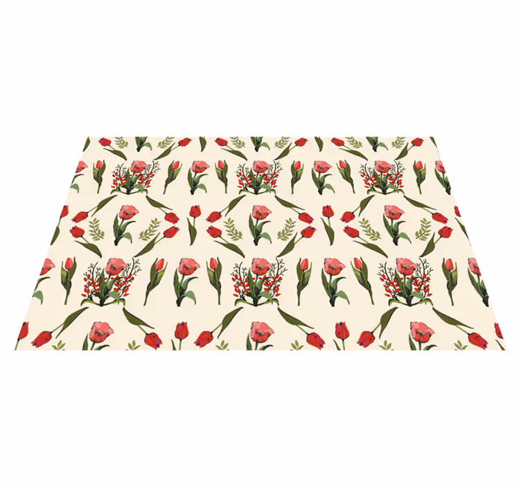 Bloom Motif floral vinyl carpet - TenStickers
