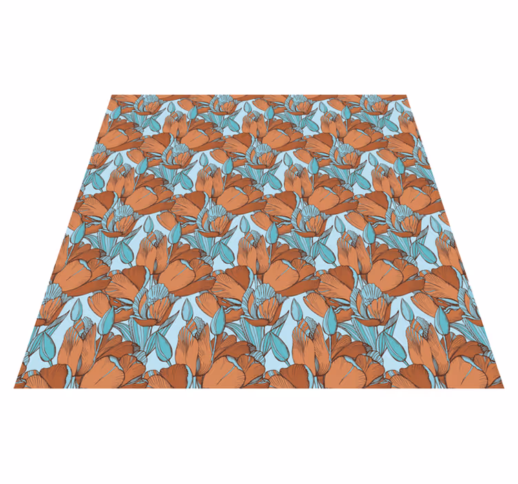 Floral Blossom Scheme kids vinyl carpet - TenStickers