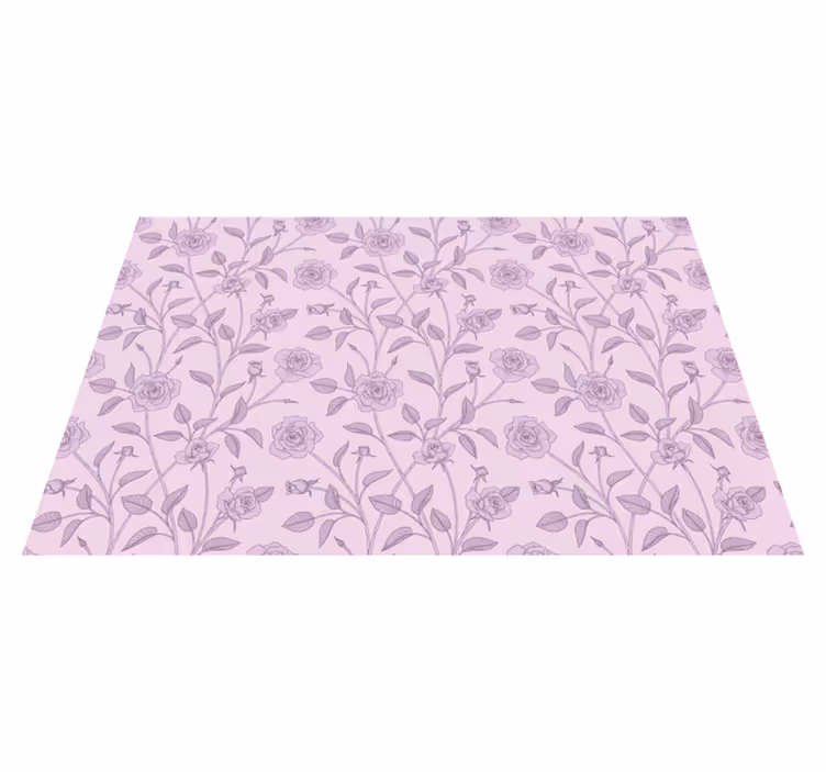 Floral vinyl carpet lavender floral design - TenStickers