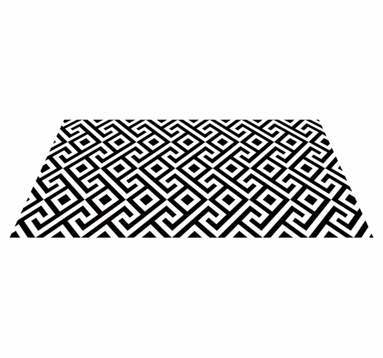 Bold black and white pattern geometric vinyl carpet - TenStickers