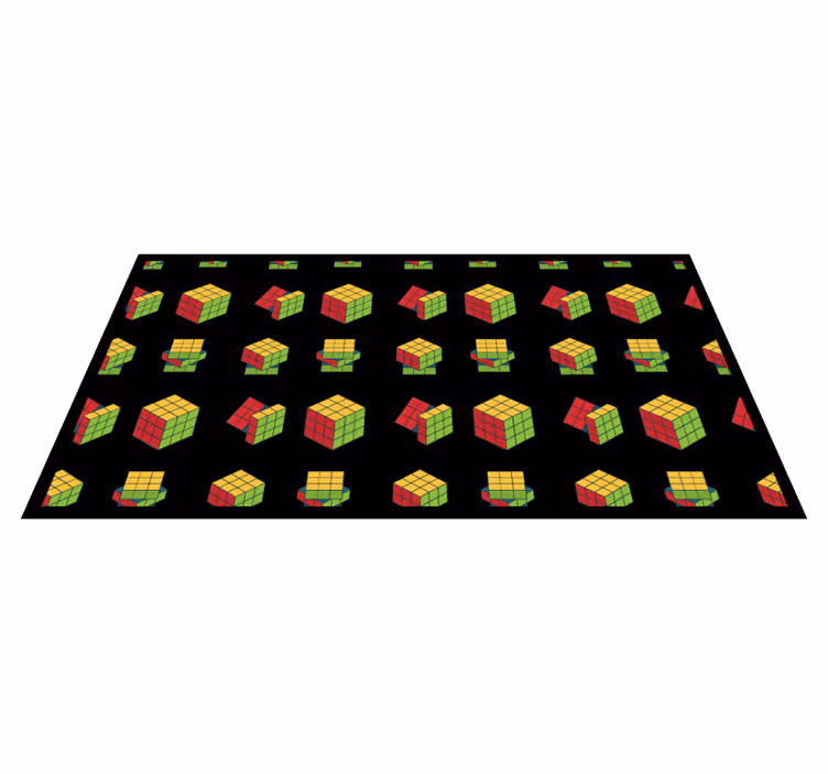 Rubik's Cube Pattern game vinyl carpet - TenStickers