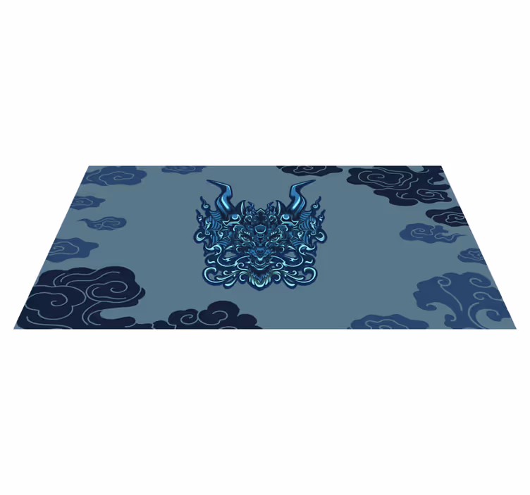 Grey dragon motif ethnic vinyl carpet - TenStickers
