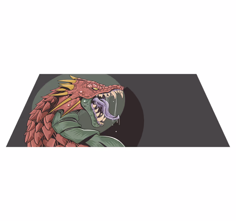 Dragon Head Illustration teen vinyl carpet - TenStickers