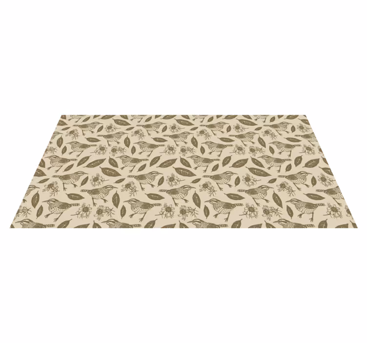 Charming Bird Motif nature vinyl carpet - TenStickers