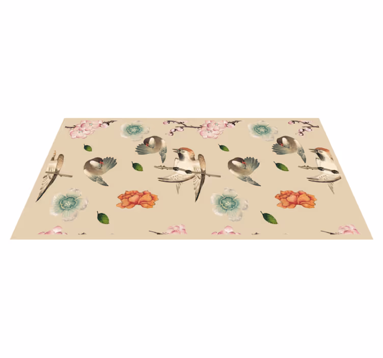 Birds and flowers animal vinyl carpet - TenStickers