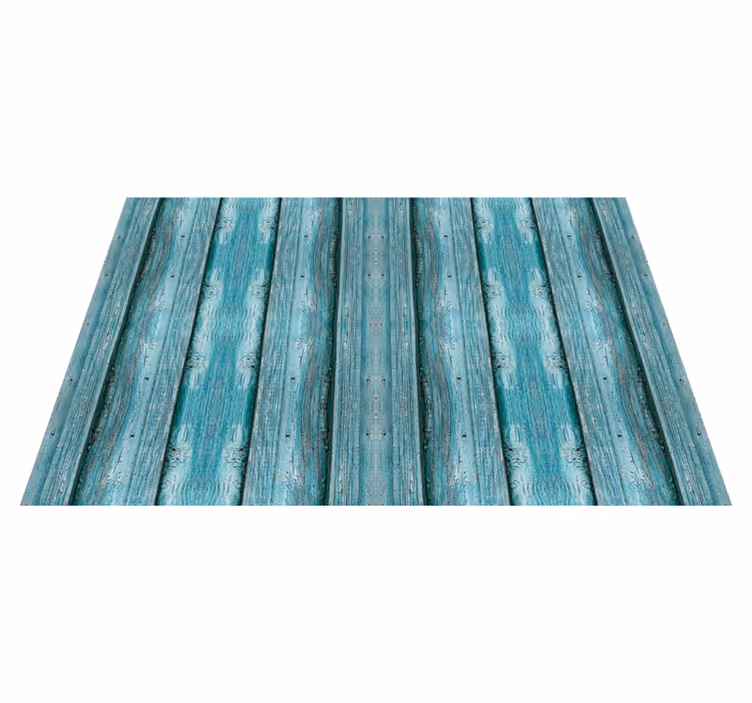Distressed blue motif wood effect vinyl carpet - TenStickers