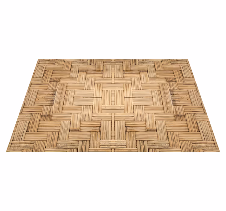 Woven wood effect wood vinyl rug - TenStickers