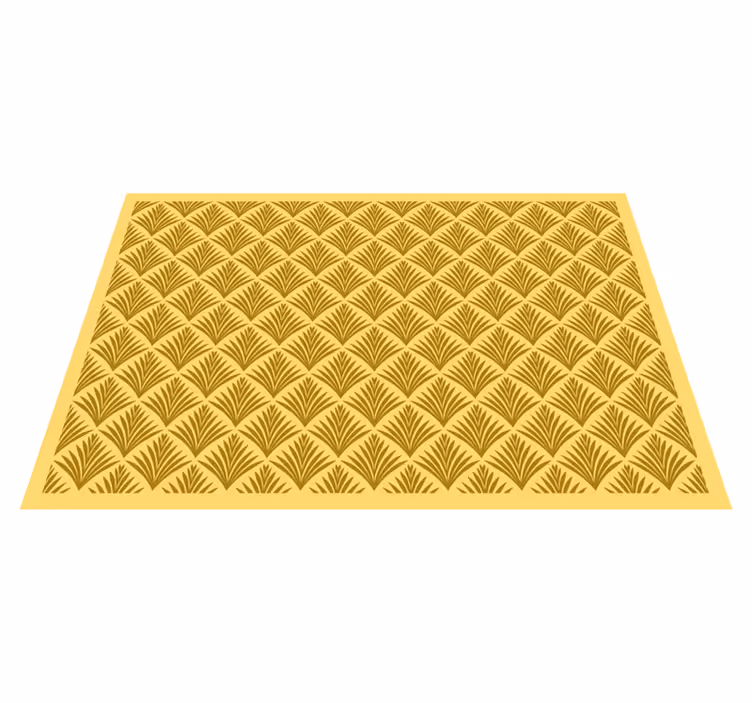 FAN PATTERN YELLOW tile vinyl carpet - TenStickers