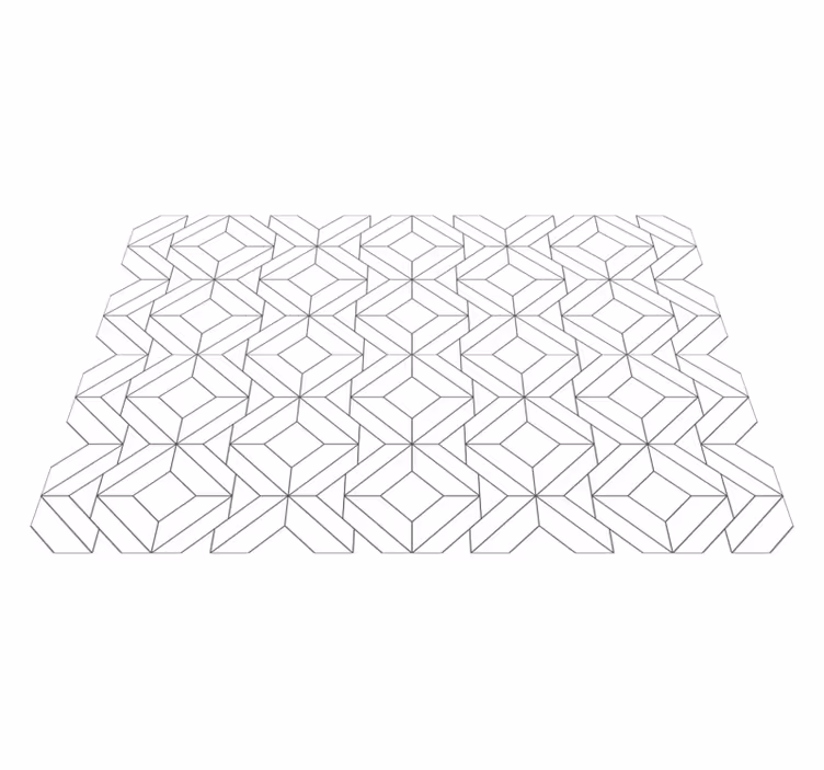 White Pattern geometric vinyl carpet - TenStickers