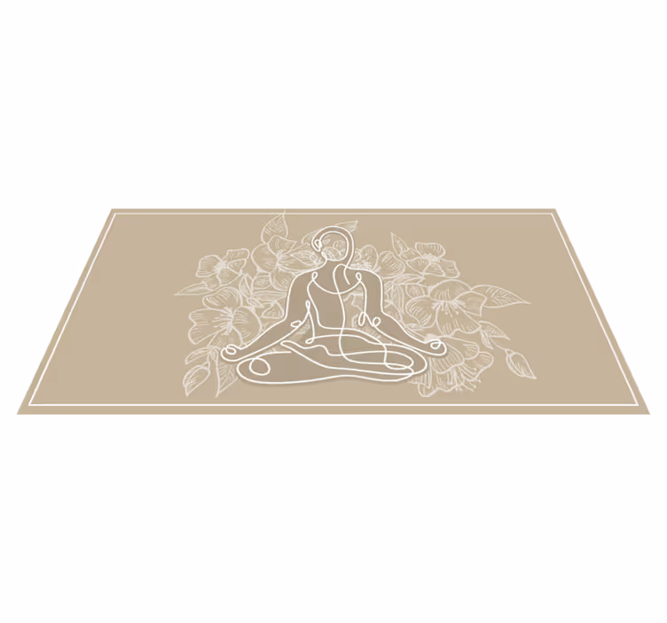 Meditative Floral Silhouette nature vinyl carpet - TenStickers