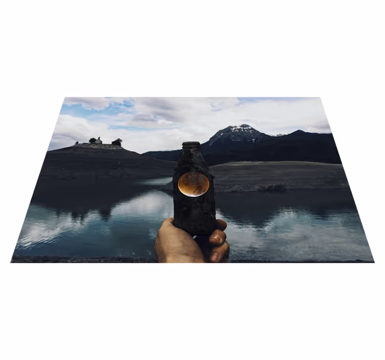 Bottle Moon View nature vinyl carpet - TenStickers