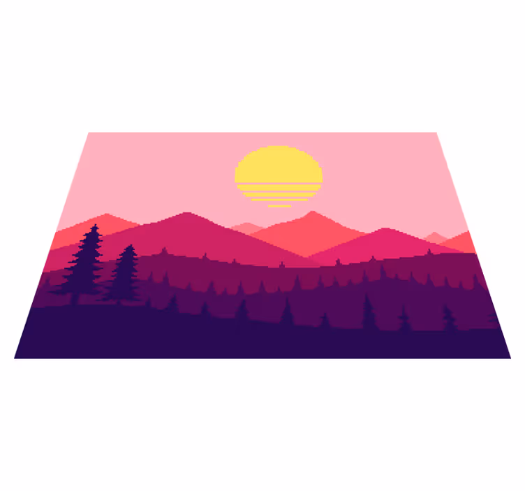 Sunset mountain view nature vinyl carpet - TenStickers