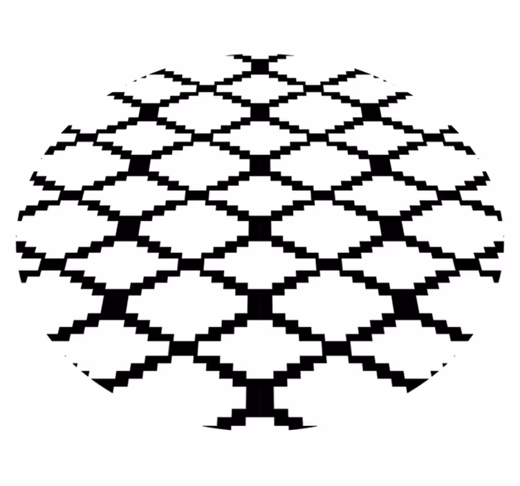 Modern black and white geometric vinyl carpet - TenStickers