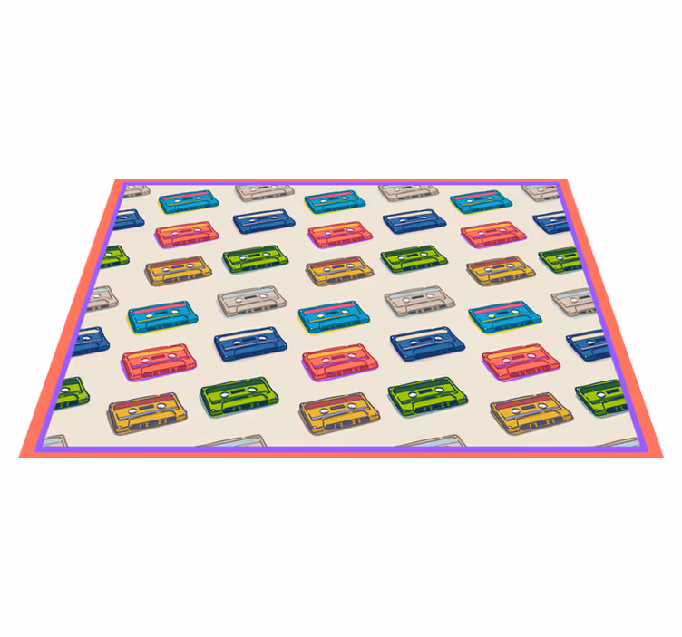Colorful cassette tapes vintage vinyl carpet - TenStickers