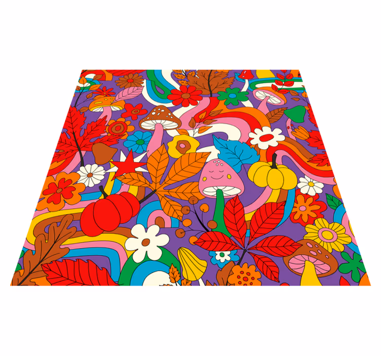 Colorful floral design floral vinyl carpet - TenStickers
