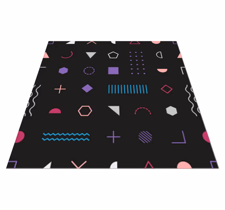 Playful Shapes Display geometric vinyl carpet - TenStickers