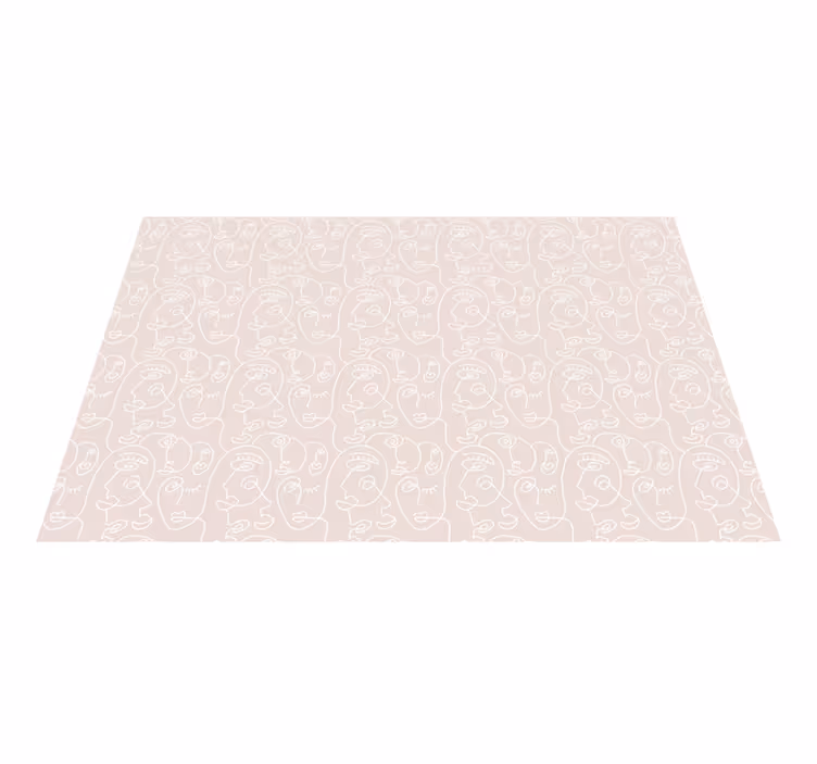Minimalist Line Faces modern vinyl carpet - TenStickers